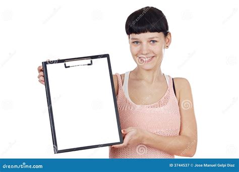 Girl With Clipboard Royalty Free Stock Photography Image 3744537