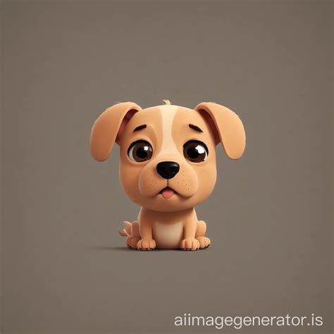 Playful Dog in Minimalistic Animation | AI Image Generator