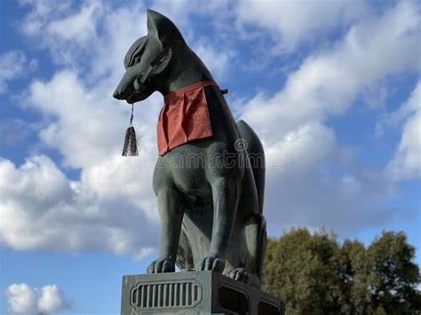 Kyoto Fushimi Inari Fox Statue Stock Image Image Of Shrine Statue