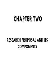 Chapter Research Proposal And Its Elements Pdf Chapter Two Research