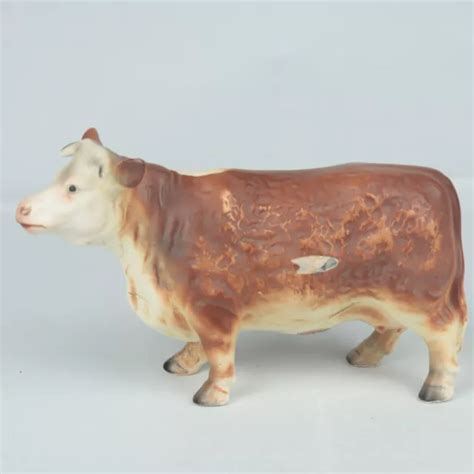 Lefton Hereford Ceramic Brown Cow Figurine H Vintage S Japan