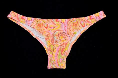 VICTORIA S SECRET Orange Warm Boho Paisley Brazilian Itsy Bikini Bottom