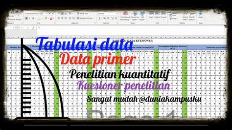 Cara Membuat Tabulasi Data Kuesioner Dengan Sangat Mudah Youtube