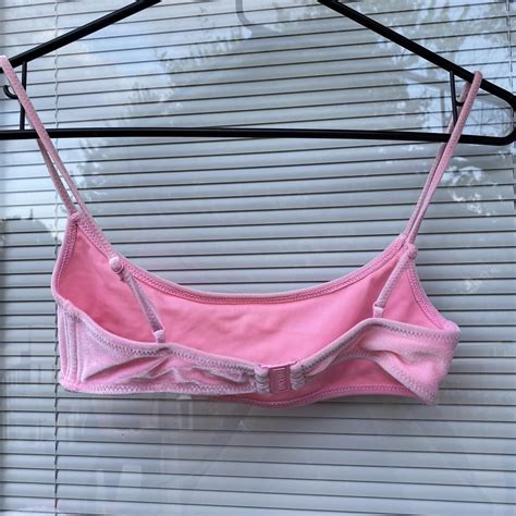 TRIANGL Bubblegum Pink Velvet Bikini Top Size S Depop