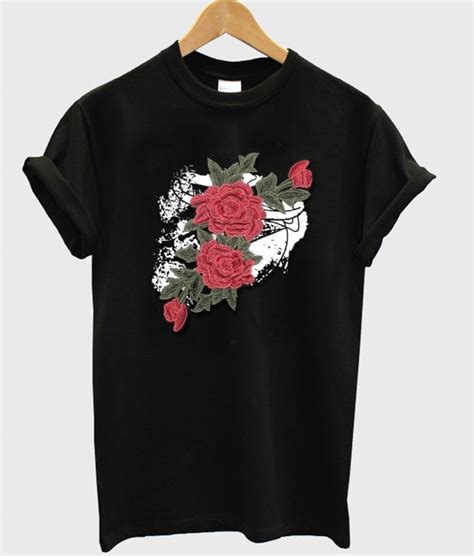 Rose Embroidered T Shirt