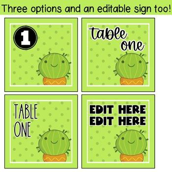 Cactus Cuties EDITABLE Table Signs Group Signs TPT