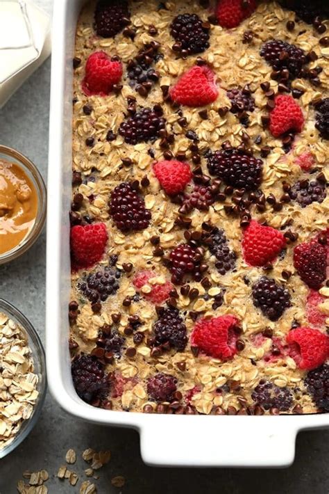 Dark Chocolate Berry Baked Oatmeal Fit Foodie Finds