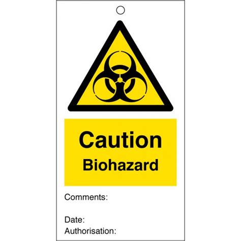 Biohazard Safety Tags 80mm X 150mm Pack Of 10 From Key Signs Uk