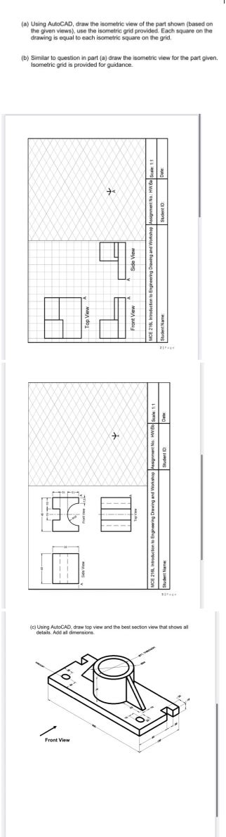 Pls Provide Autocad Drawings Urgent Chegg