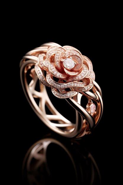 Premium AI Image | Luxury rose gold jewelry Black background