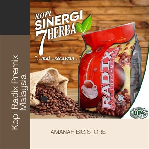 Jual RADIX KOPI PRACAMPURAN PREMIX COFFEE MAI SECAWAN 32 SACHETS HPA