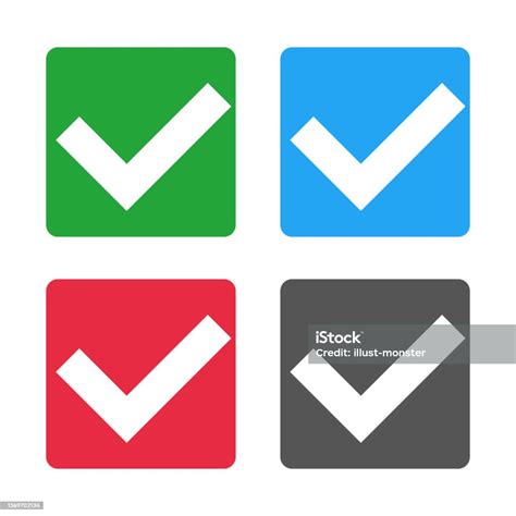 A Set Of Check Mark Icons Success Editable Vectors Stock Illustration