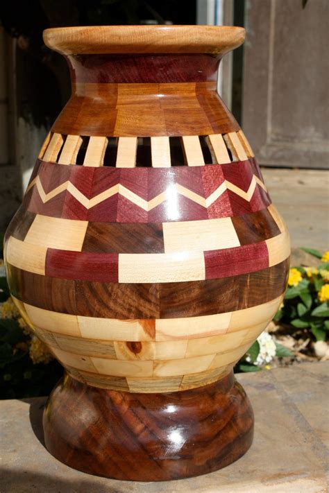 Intricate Segmented Wood Vase Etsy