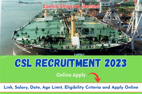 Cochin Shipyard Recruitment 2023 Link Salary Date Age Limit