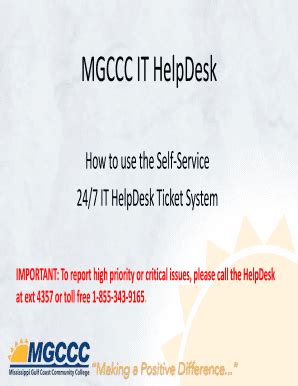 Fillable Online MGCCC IT HelpDesk Fax Email Print PdfFiller