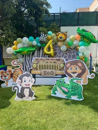 Figura Fiesta Safari Zoológico Selva En Coroplast 8 Figuras Meses sin