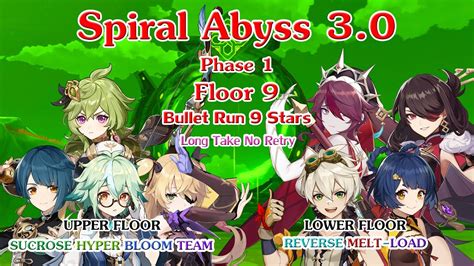 Spiral Abyss 3 0 Phase 1 Floor 9 Bullet Run 9 Stars Sucrose Hyper