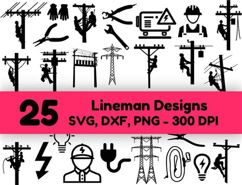 25 Lineman Big Svg Bundle Lineman Cut File Lineman Clipart