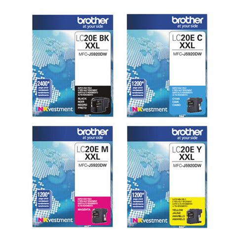 Brother Lc20e Original Ink Cartridge Combo Extra High Yield Bkcmy