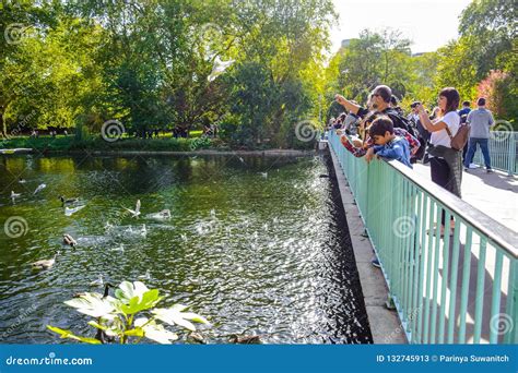 Tourists Enjoying Their Time at St James`s Park Lake in St James`s Park ...