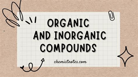 Organic And Inorganic Compounds Difference Between Organic And Inorganic Compounds Chemistry