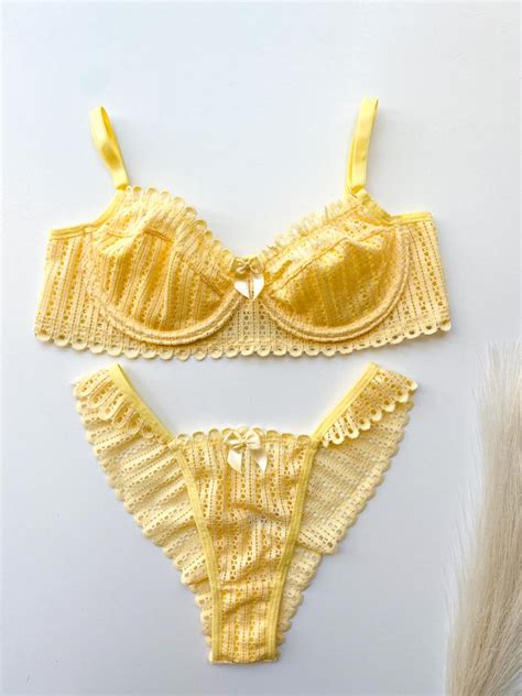 Conjunto Sem Bojo Aro Amarelo Forrado Site Exclusivo De Lingerie