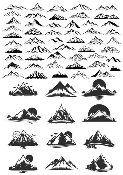 Mountain Vector Art Set Free Vector cdr Download - 3axis.co | Mountain ...