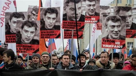 Boris Nemtsov Murder Tens Of Thousands March In Moscow Bbc News