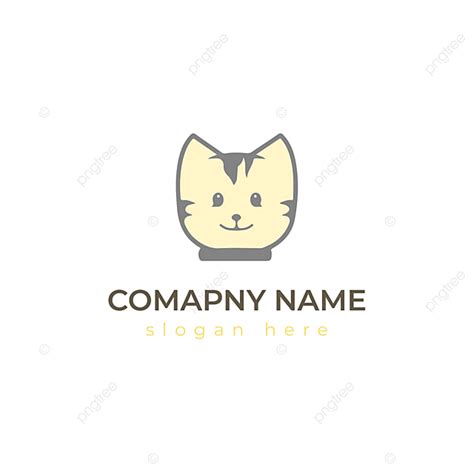 Gambar Reka Bentuk Logo Kucing Comel Logo Perniagaan Garisan Png Dan