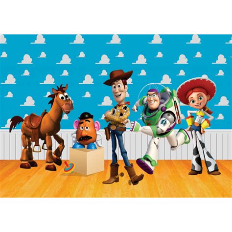 Painel Toy Story Retangular X Em Tecido Sublimado Efeito D