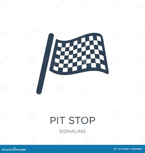 Pit Stop Icon In Trendy Design Style Pit Stop Icon Isolated On White