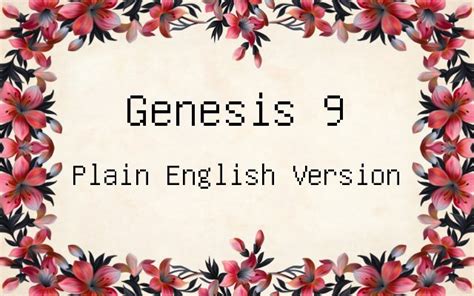 genesis  plain english version