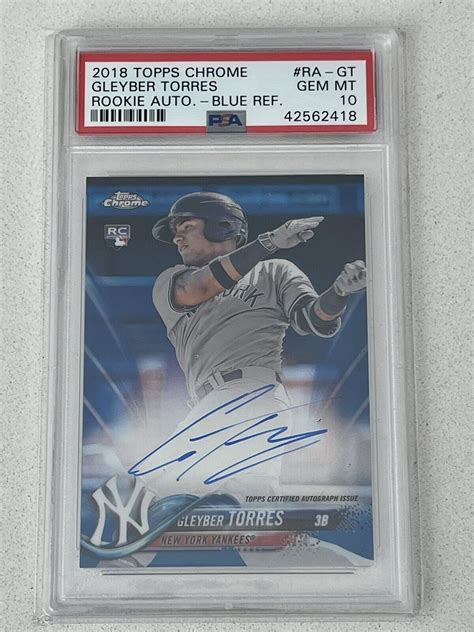 Topps Chrome Gleyber Torres Ragt Rookie Auto Rc Blue Psa