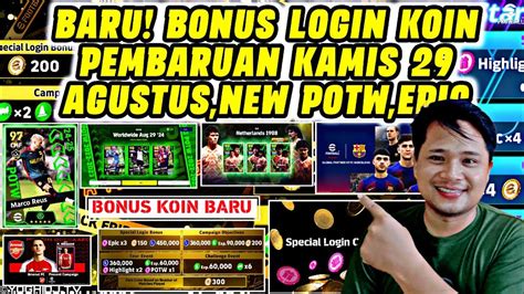 NEW CAMPAIGN PEMBARUAN KAMIS 29 AGUSTUS GRATIS BONUS KOIN POTW TERBARU