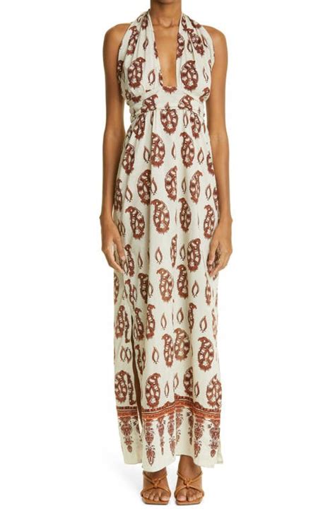 Buy Johanna Ortiz Dancing In Sanskrit Cotton Halter Maxi Dress