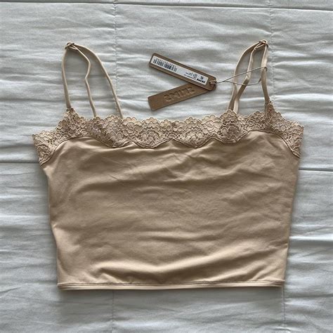 Skims Nude Fits Everybody Lace Cami Tank Top This Depop