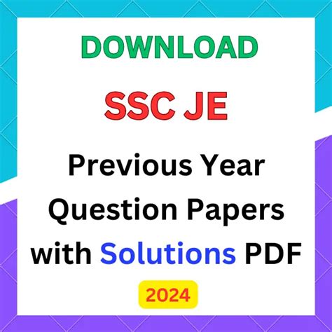 Ssc Je Previous Year Question Papers With Solution Pdf 2024