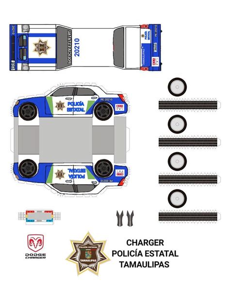 CHARGER POLICÍA ESTATAL DE TAMAULIPAS México PAPELCRAFT Estación