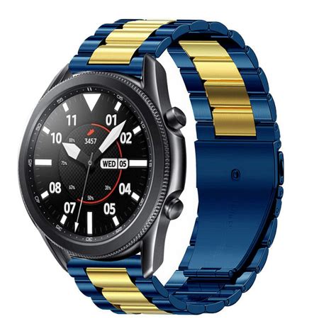 Samsung Galaxy Watch Mm Stahlarmband Blau Gold