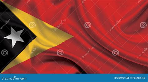 High Detailed Flag Of East Timor National East Timor Flag Asia Stock