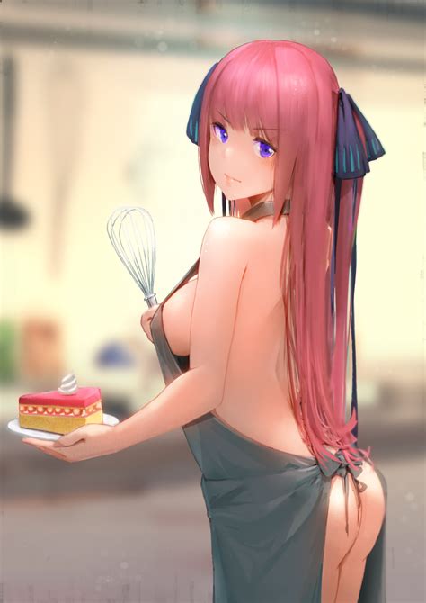 Rule 34 Aduo Apron Apron Only Ass Blurry Blush Cake Female Go Toubun