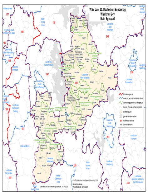 Ausfüllbar Online Wahl zum 20 Deutschen Bundestag Wahlkreis 249 Main
