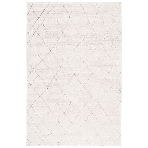 Safavieh Martha Stewart Lucia Shag Msr F Lt Grey White Rug