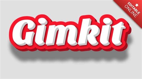 Gimkit 3D Rojo Blanco Generador De Efectos De Texto