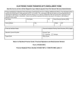 Fillable Online Standard Form 1199A Direct Deposit Sign Up Form GSA