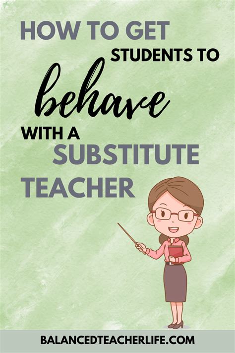 How To Get Students To Behave With A Substitute Teacher - Balanced ...