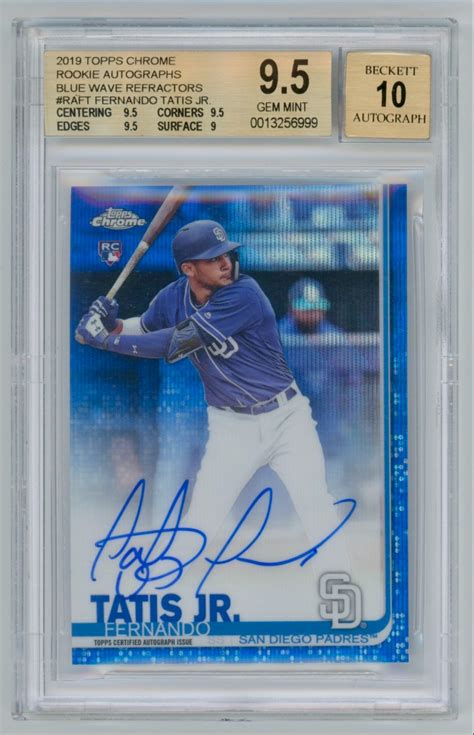 2019 Topps Chrome Fernando Tatis Jr Rookie Autograph 150 Blue Wave