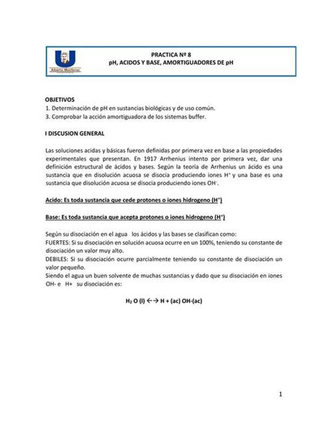 TEORIA DE PH ÁCIDOS Y BASES Fernanda Ortiz uDocz