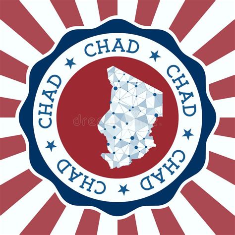 Logo De Chad Mapa De Chad Con Nombre Y Bandera Ilustraci N Del Vector