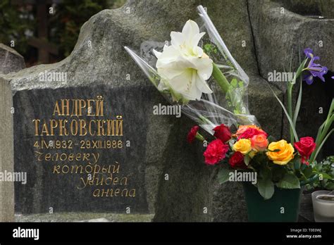 Grave Of Russian Film Director Andrei Tarkovsky At The Russian Cemetery